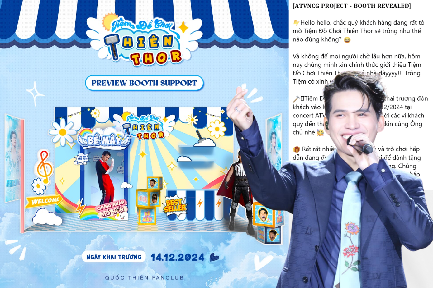 Dự án Booth Revealed thực hiện cho "Dì Lệ" Quốc Thiên, bên cạnh đó còn có những phần quà dành tặng cho những "khách iu" đến dự khai trương booth ngày 14/12. - Nguồn: Quốc Thiên FC. Dự án Booth Revealed thực hiện cho "Dì Lệ" Quốc Thiên, bên cạnh đó còn có những phần quà dành tặng cho những "khách iu" đến dự khai trương booth ngày 14/12. - Nguồn: Quốc Thiên FC.