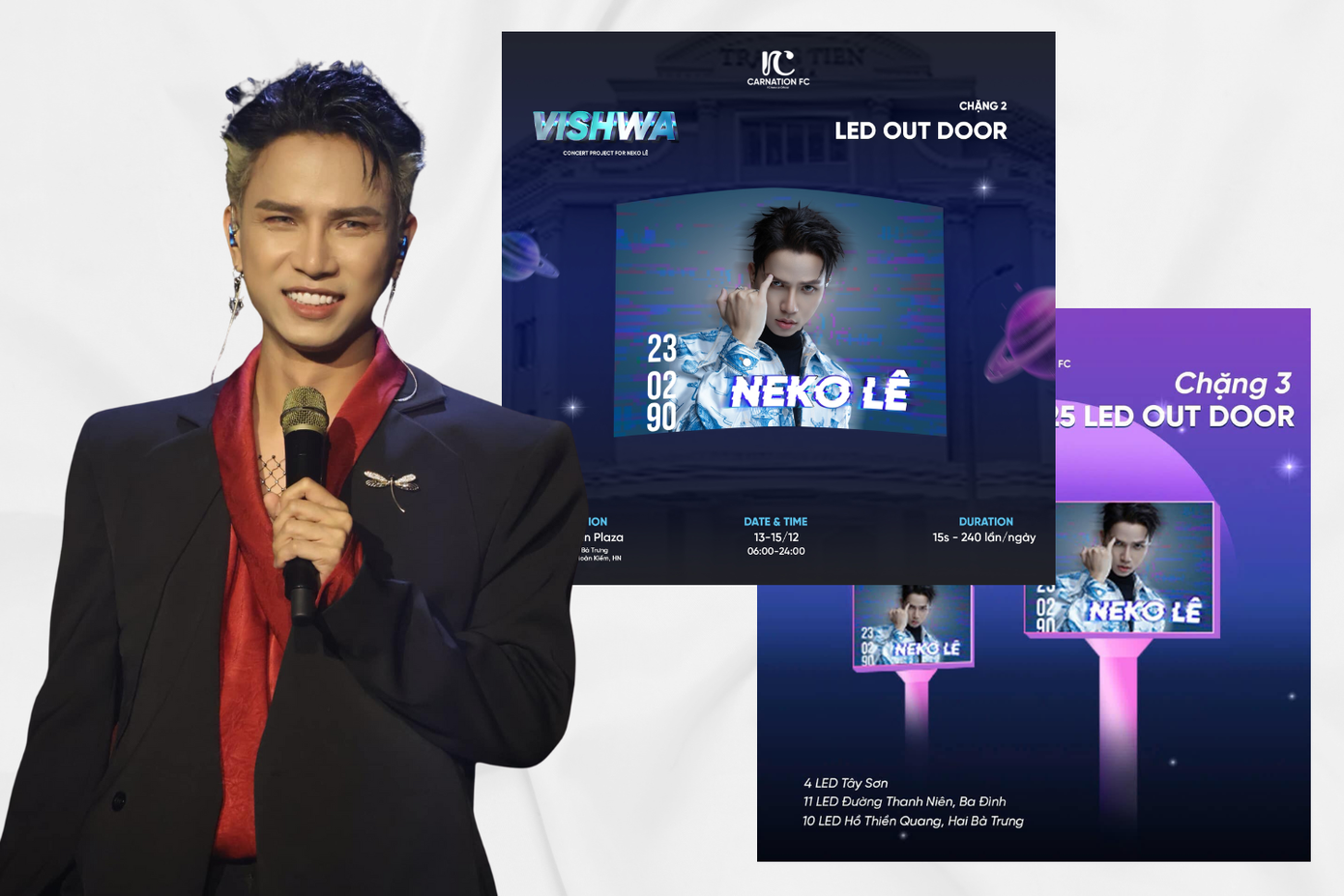 Dự án VISHWA được các fan thực hiện dành tặng cho "Đại Đế" Neko. Trong đó Mắt Mèo sẽ được gửi tặng vào ngày diễn ra concert ATVNCG nhằm mục đích muốn tạo biển xanh nho nhỏ đón Neko. - Nguồn: Neko Lê 2302 - Carnation FC. Dự án VISHWA được các fan thực hiện dành tặng cho "Đại Đế" Neko. Trong đó Mắt Mèo sẽ được gửi tặng vào ngày diễn ra concert ATVNCG nhằm mục đích muốn tạo biển xanh nho nhỏ đón Neko. - Nguồn: Neko Lê 2302 - Carnation FC.