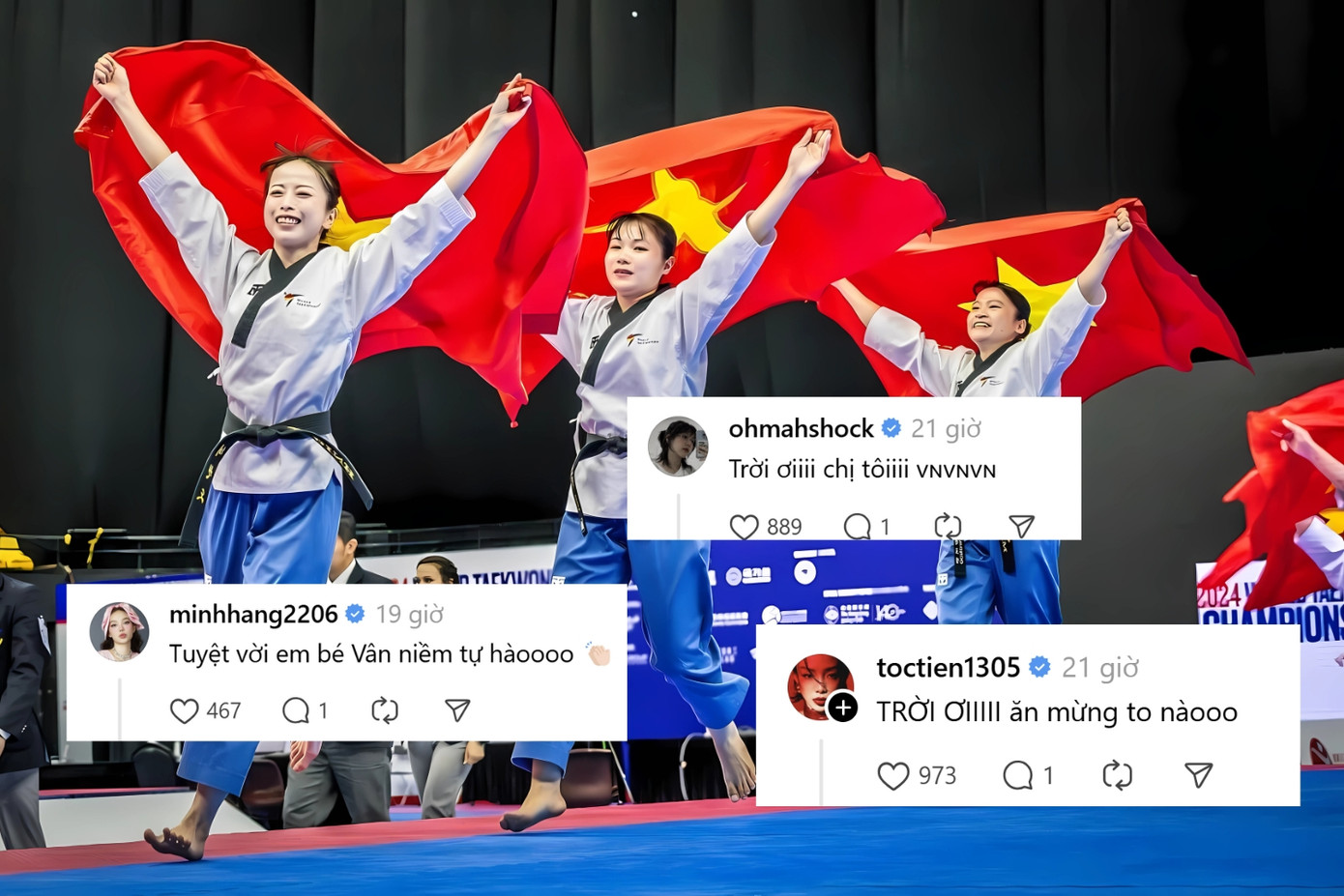 Châu Tuyết Vân chia sẻ niềm tự hào lên Threads, dàn &quot;chị đẹp&quot; để lại bình luận chúc mừng.