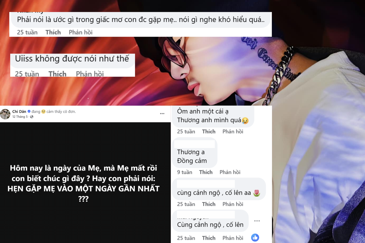 Dòng trạng thái của Chi Dân từng khiến nhiều khán giả lo lắng cho sức khỏe tinh thần của anh.