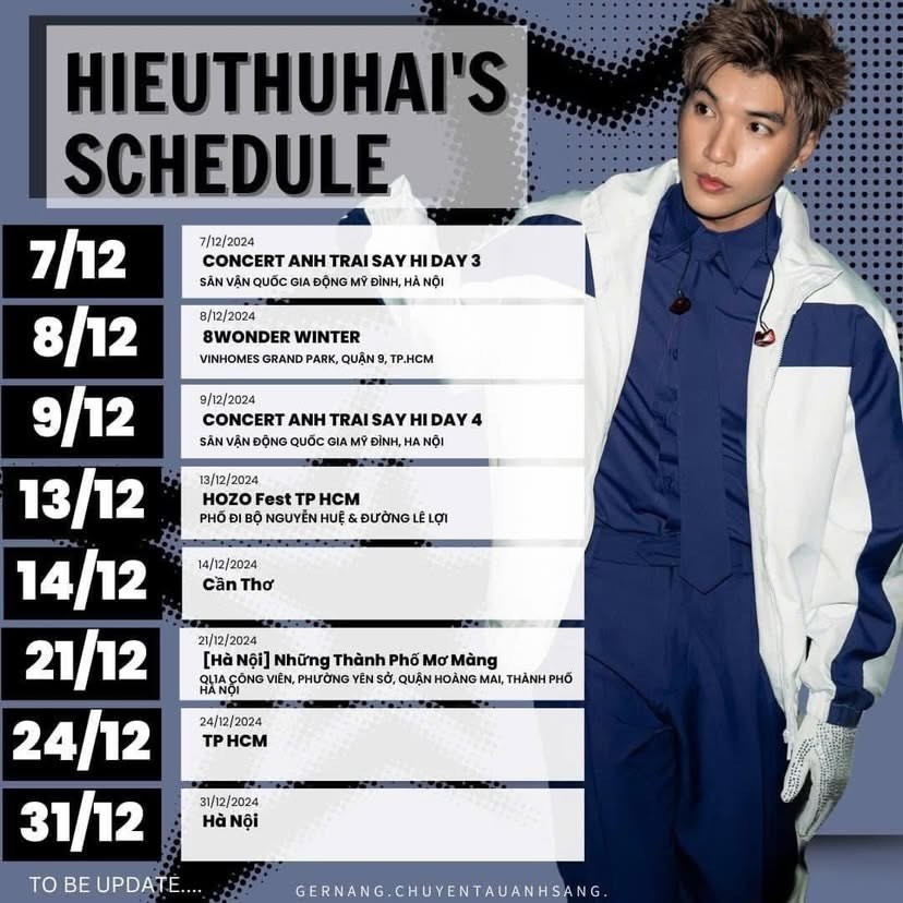 Lịch trình của HIEUTHUHAI khiến nhiều fan lo lắng cho sức khỏe của &quot;đội trưởng Trần&quot;.