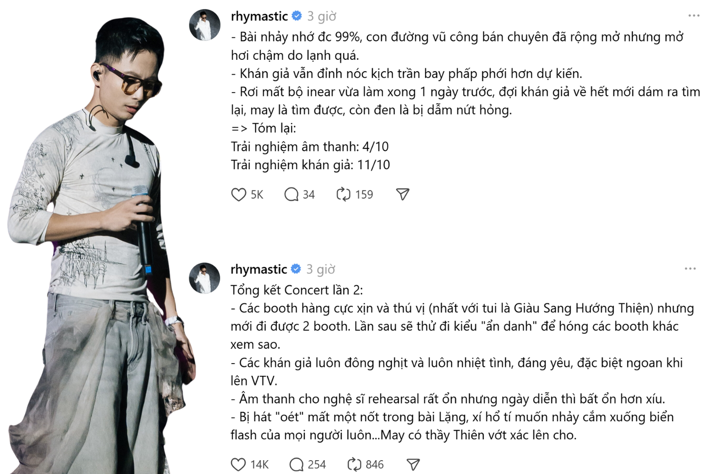 Anh "Hướng" Thiện vừa lụy vừa "phốt" luôn phần âm thanh. - Ảnh: Threads nhân vật. Anh "Hướng" Thiện vừa lụy vừa "phốt" luôn phần âm thanh. - Ảnh: Threads nhân vật.