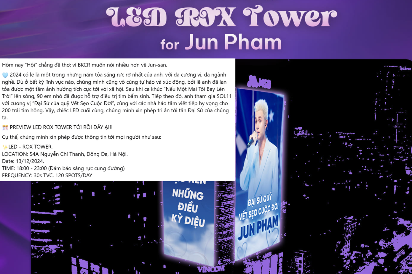 Nhà Carrot (tên FC Jun Phạm) cũng chuẩn bị dự án LED tại Hà Nội tại cho "Thỏ Trắng". - Nguồn: Bò Kho Carrot - Support for Jun Phạm. Nhà Carrot (tên FC Jun Phạm) cũng chuẩn bị dự án LED tại Hà Nội tại cho "Thỏ Trắng". - Nguồn: Bò Kho Carrot - Support for Jun Phạm.