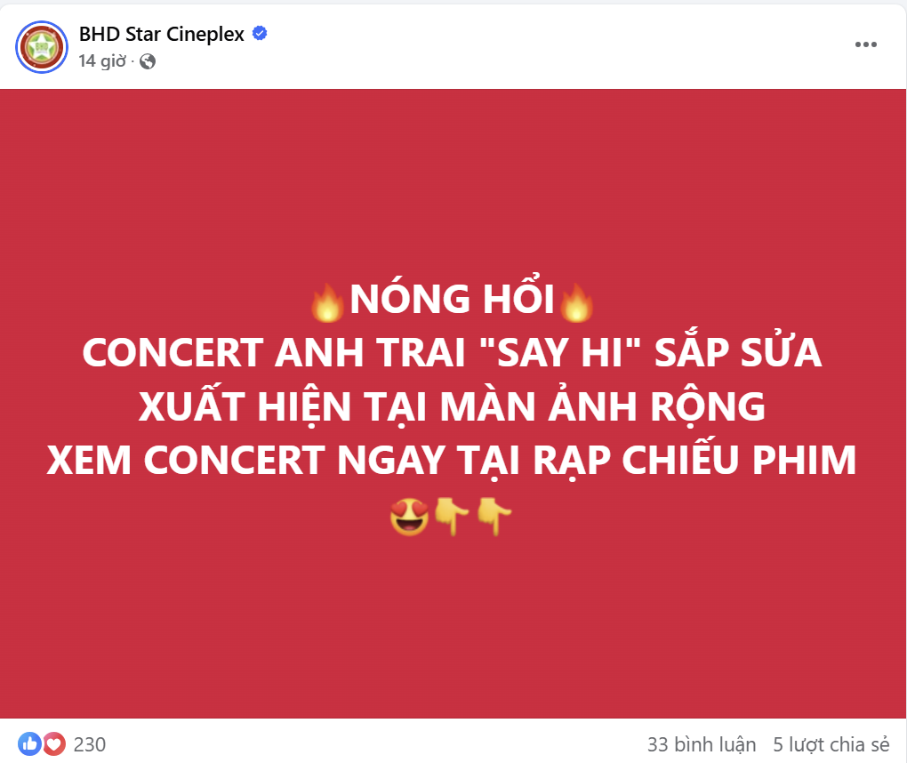 Có fan để lại bình luận &quot;ra rạp đu idol cũng vui&quot;.