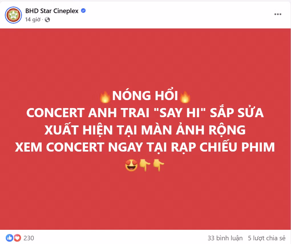 Có fan để lại bình luận "ra rạp đu idol cũng vui".