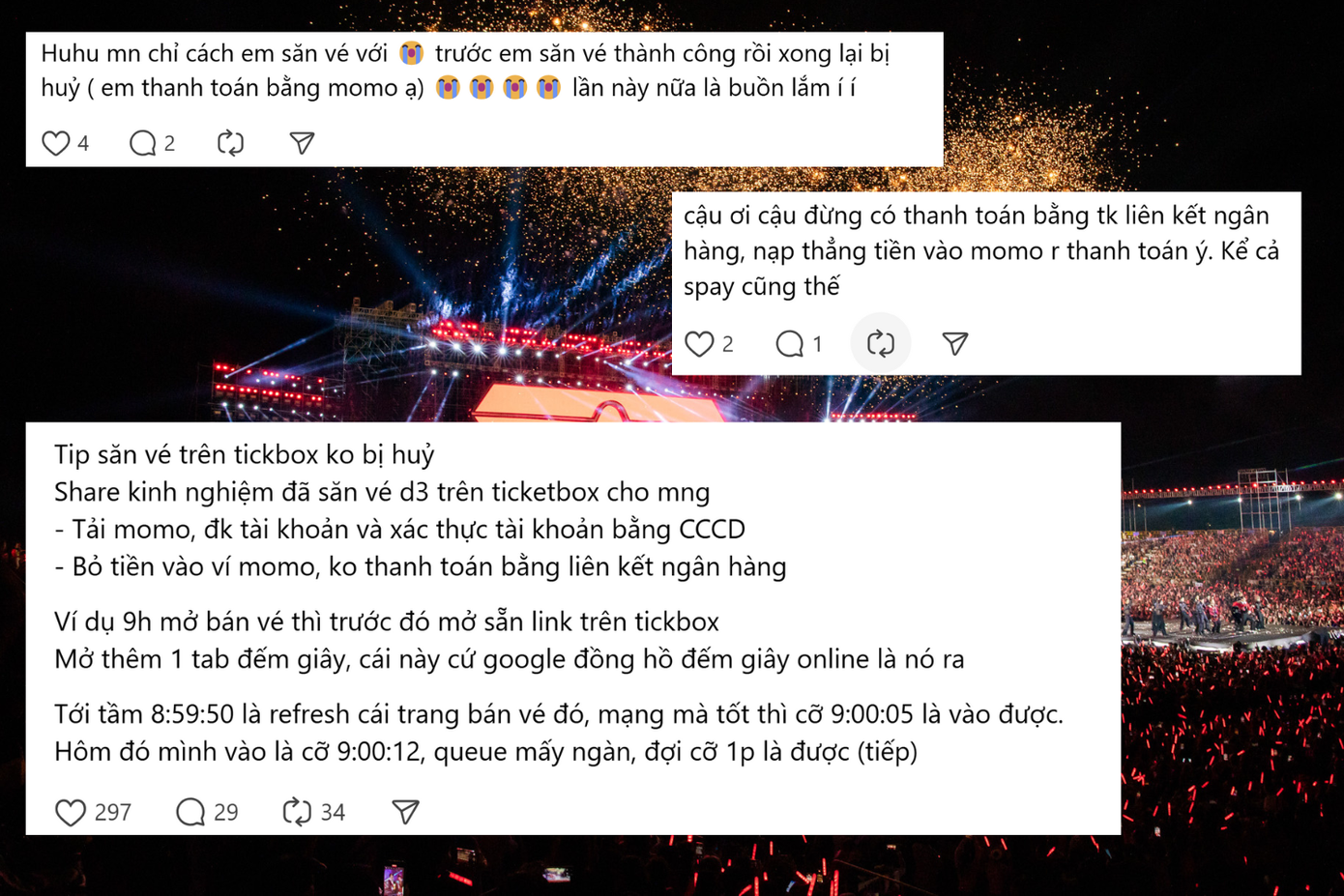 Các fan truyền tay nhau "bí kíp" săn vé cho ngày 28/11. Các fan truyền tay nhau "bí kíp" săn vé cho ngày 28/11.
