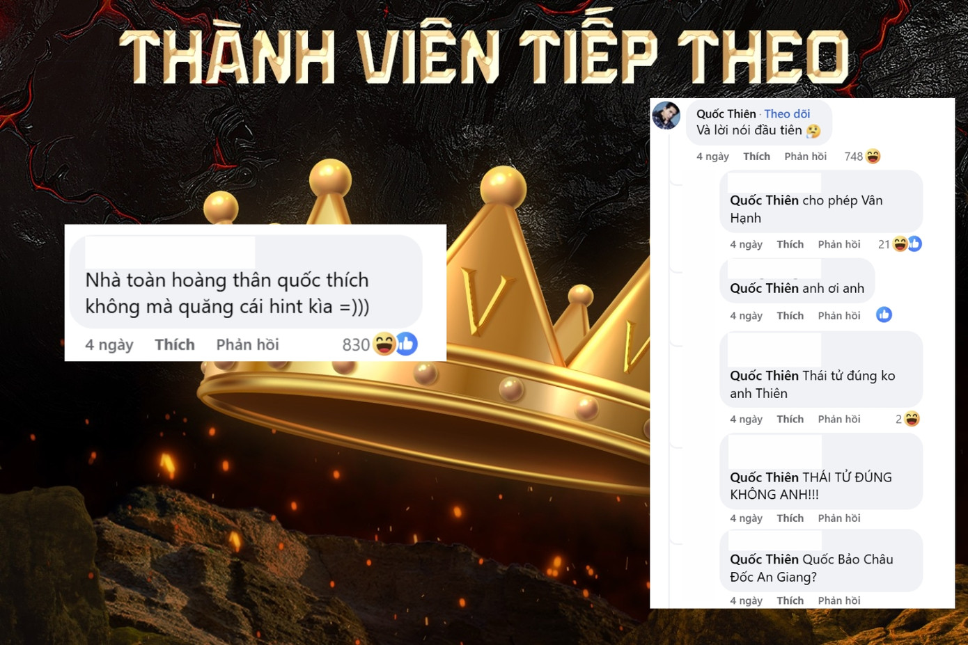 Hình ảnh này nhanh chóng được fan đoán ra khi "Dì Lệ" Quốc Thiên thả "hint" chất lượng: "Và lời nói đầu tiên" khiến nhiều người nhận ra BB Trần.