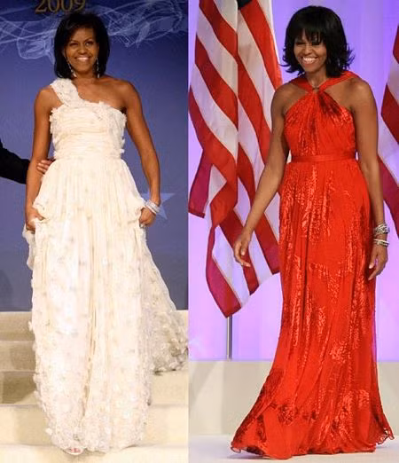 Trong tiệc khiêu vũ mừng lễ nhậm chức tổng thống năm 2009, bà Michelle cũng mặc một chiếc váy của nhà thiết kế Jason Wu nhưng màu trắng