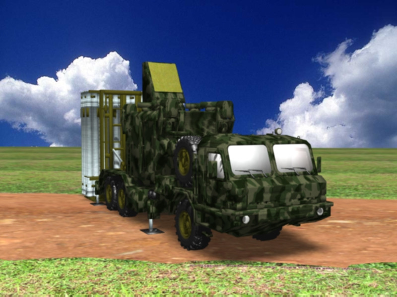 Xe phóng tên lửa tầm gần 9M100 (Model 3D)