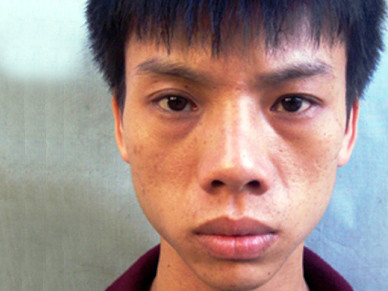 Đối tượng Huy tại cơ quan điều tra