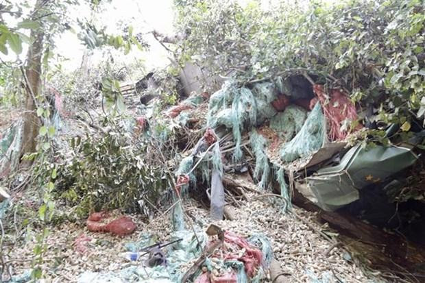 Hiện trường vụ tai nạn. (Ảnh: Quang Thái/TTXVN) Hiện trường vụ tai nạn. (Ảnh: Quang Thái/TTXVN)