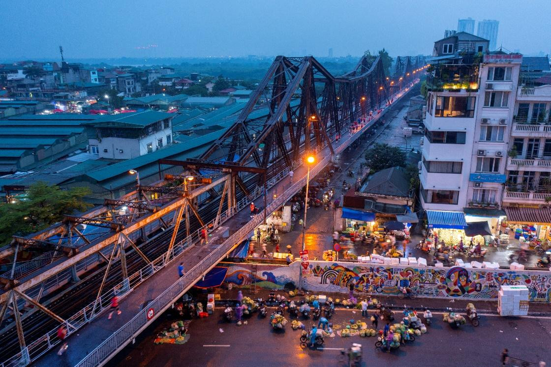 Một trong những khu vực thuộc đường chạy Hà Nội Marathon Techcombank