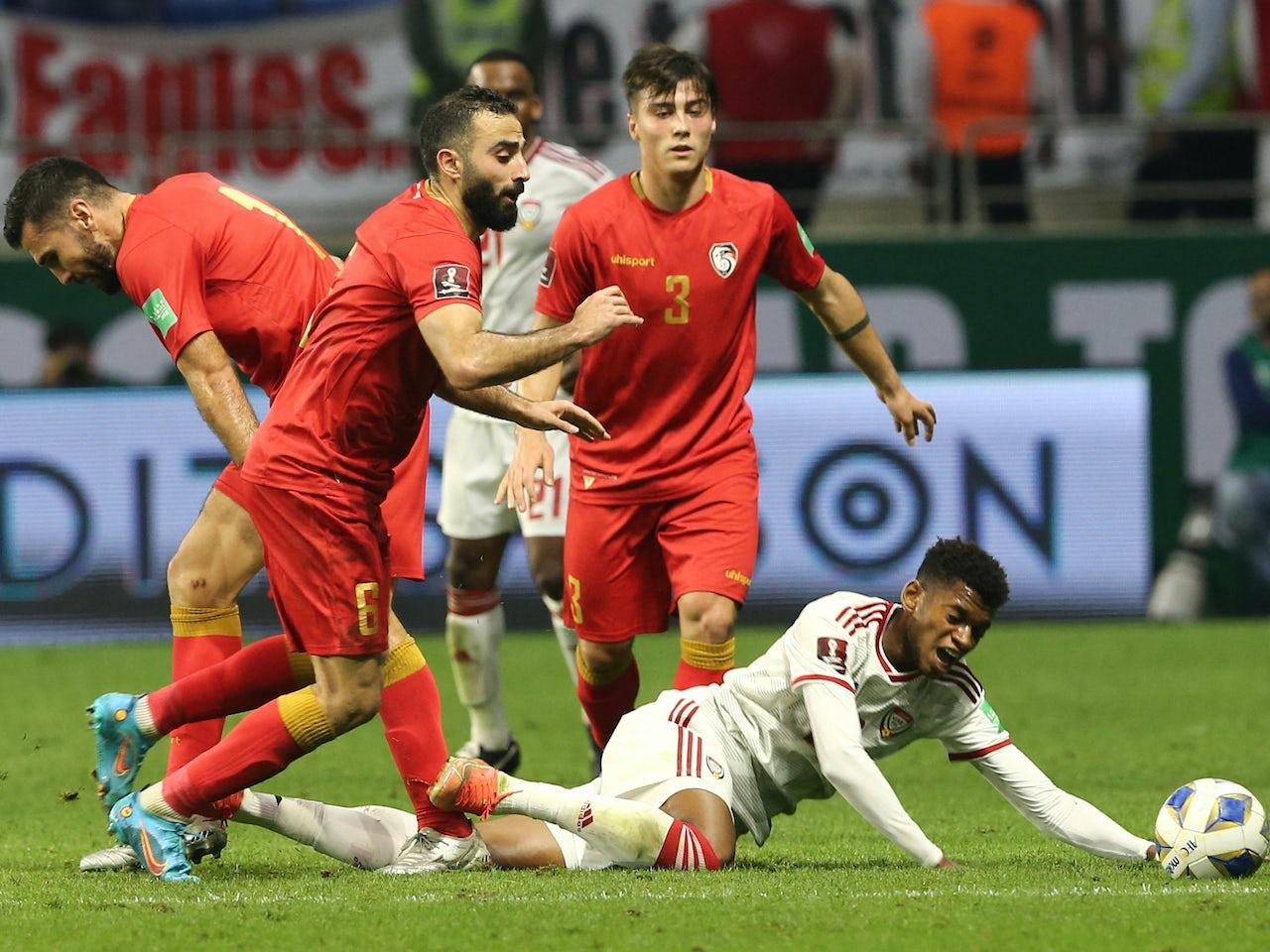 Syria đang đứng bét bảng A với 2 điểm