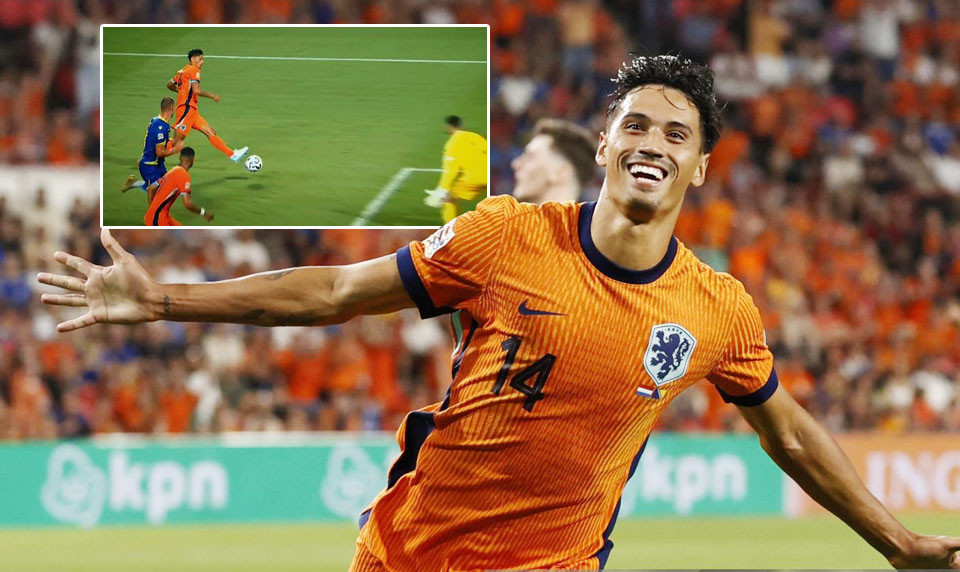 Tijjani Reijnders trong pha dứt điểm nâng tỷ số lên 2-1