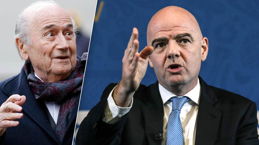 Cựu chủ tịch FIFA Sepp Blatter và chủ tịch đương nhiệm Infantino