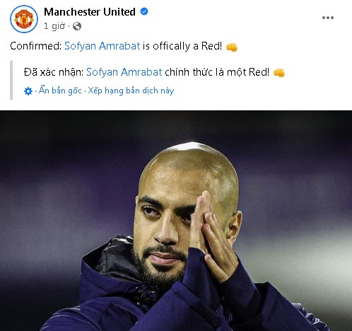 MU xác nhận có Amrabat