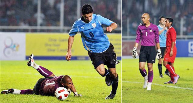 Indonesia trong màn thảm bại 1-7 trước Uruguay hồi 2010 Indonesia trong màn thảm bại 1-7 trước Uruguay hồi 2010
