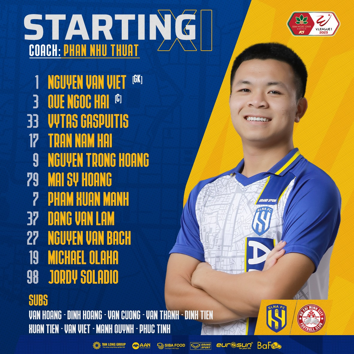 V-League 2023: Đánh bại TPHCM 2-1, HLV Phan Như Thuật có màn ra mắt hoàn hảo với SLNA ảnh 1