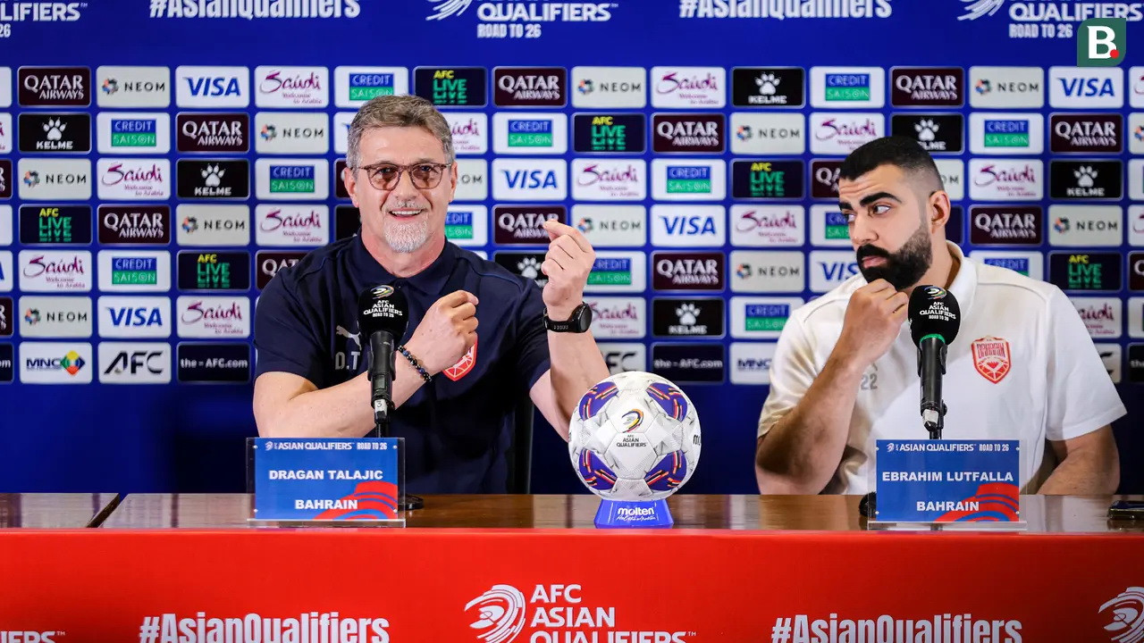 HLV tuyển Bahrain, ông Talajic, trong cuộc họp báo HLV tuyển Bahrain, ông Talajic, trong cuộc họp báo