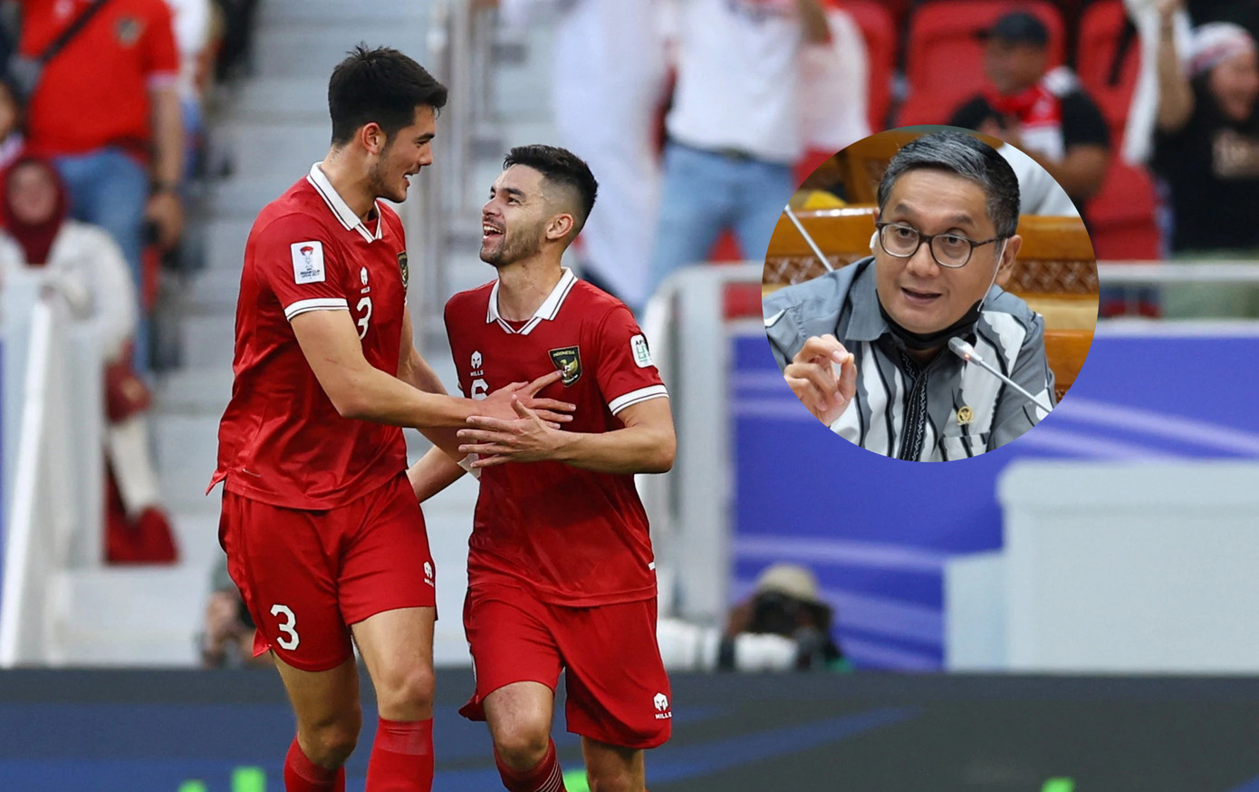 Ông Putra Nababan (ảnh nhỏ), đang chất vấn việc nhập tịch của LĐBĐ Indonesia Ông Putra Nababan (ảnh nhỏ), đang chất vấn việc nhập tịch của LĐBĐ Indonesia