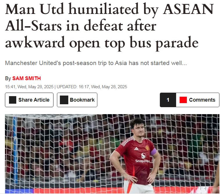 Tờ Express viết về trận thua của MU