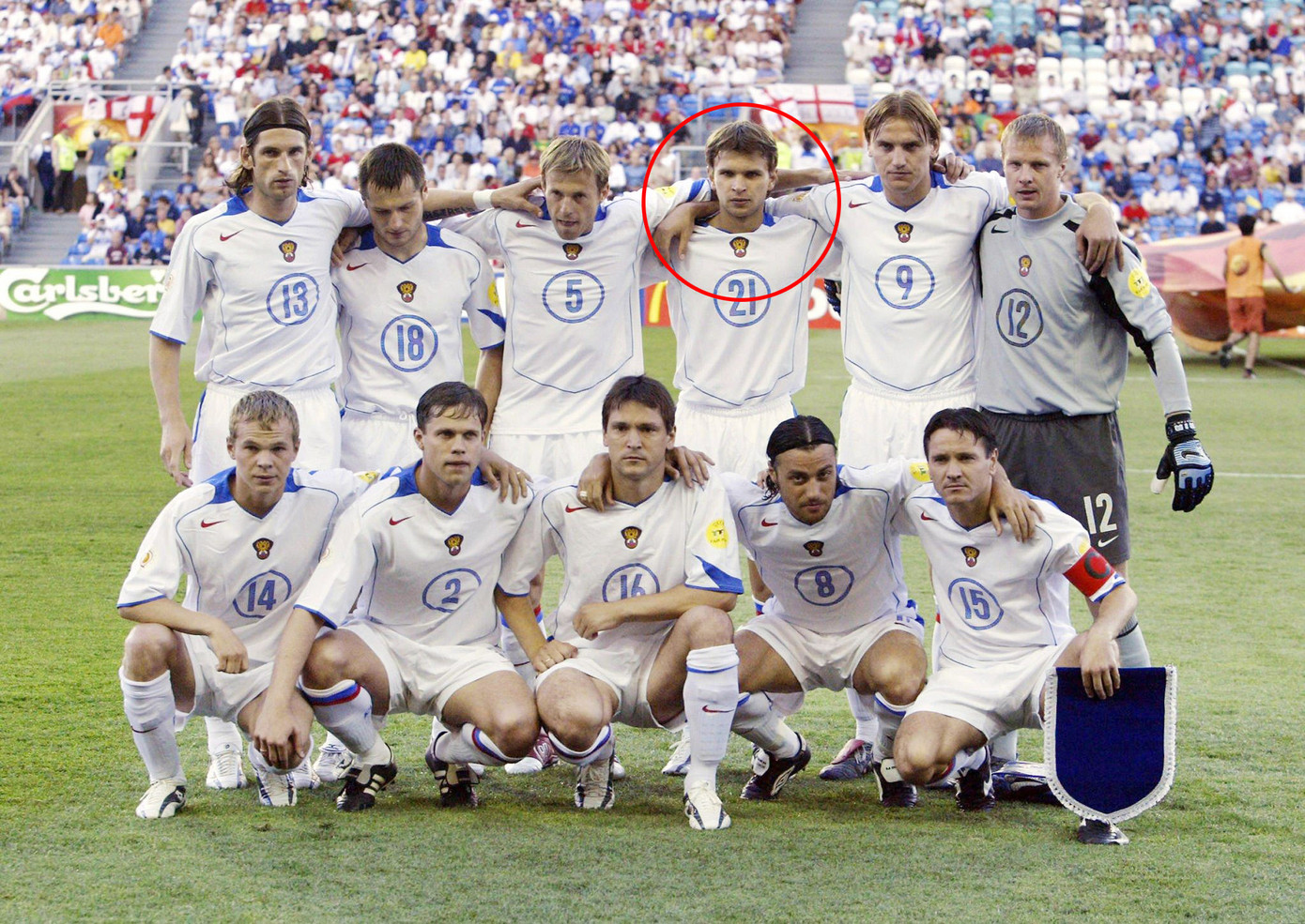 Aleksei Bugayev (21) trong màu áo ĐT Nga tại EURO 2004