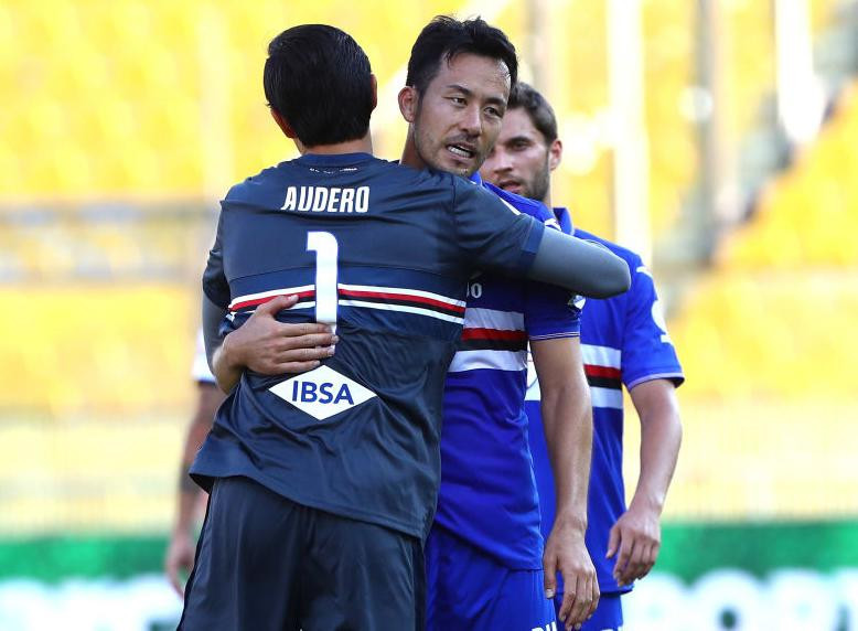Audero đang là đồng đội của Maya Yoshida tại Sampdoria Audero đang là đồng đội của Maya Yoshida tại Sampdoria