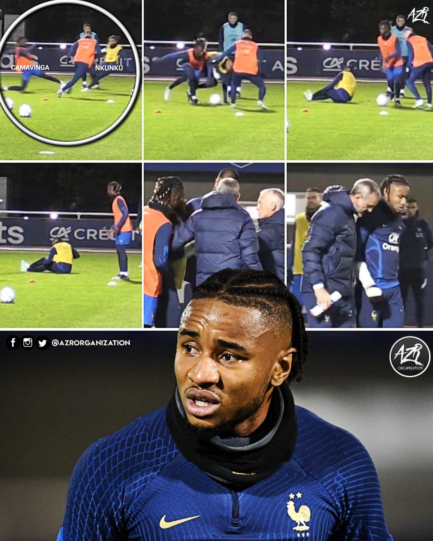 Nkunku mất World Cup sau pha vào bóng của Camavinga