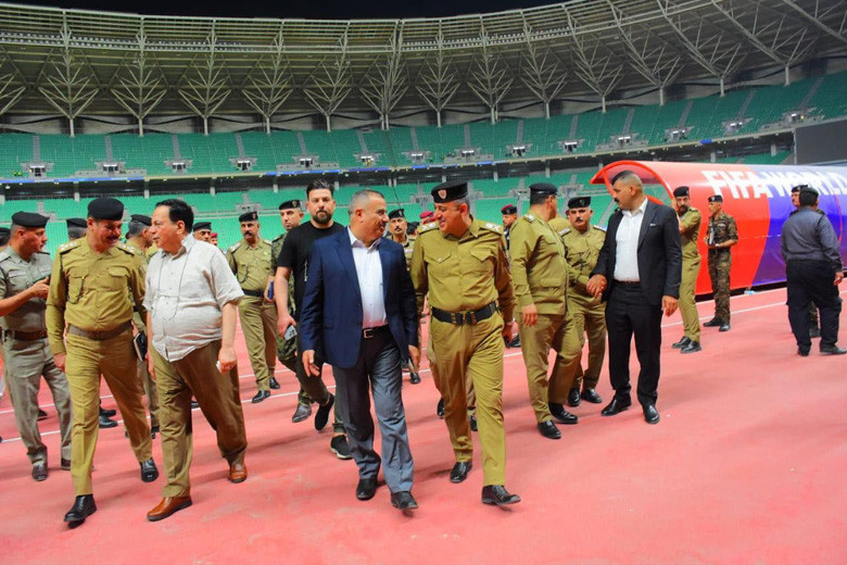 Các quan chức an ninh Iraq khảo sát công tác chuẩn bị cho trận đấu với Việt Nam