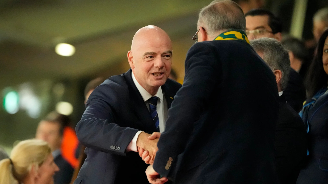 Ông Infantino trong một dịp đến xem World Cup nữ 2023 Ông Infantino trong một dịp đến xem World Cup nữ 2023