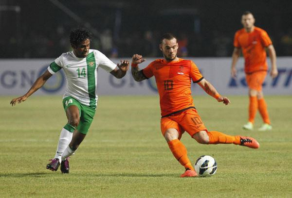 Sneijder cùng ĐT Hà Lan từng gặp Indonesia vào năm 2013