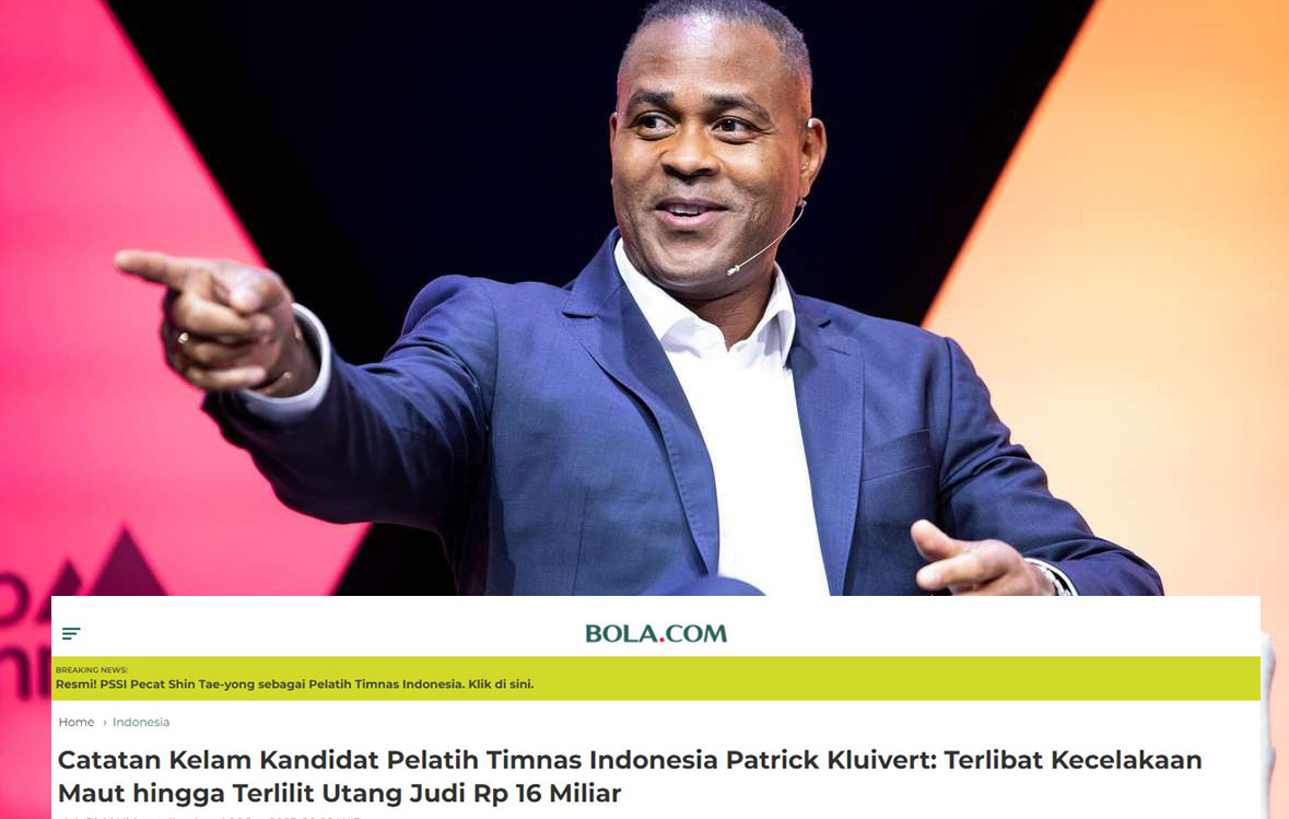 Cách tờ Bola của Indonesia nói về Patrick Kluivert