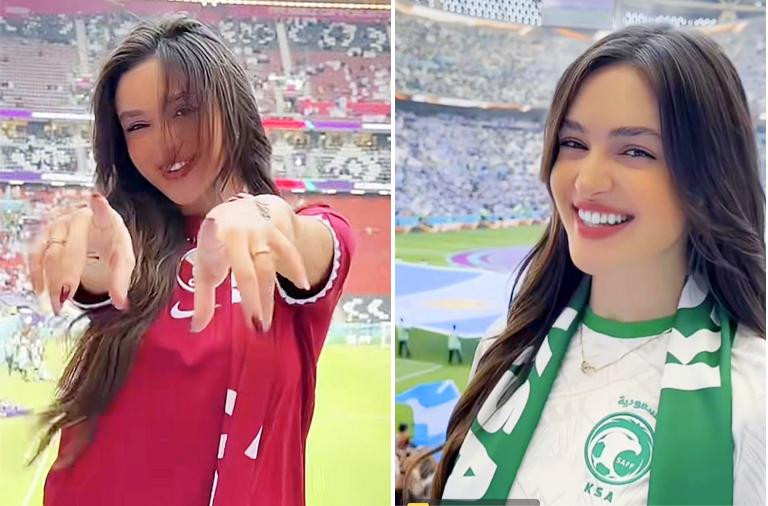 Hot Tiktoker Jenny Challita theo chân cả tuyển Qatar lẫn Saudi Arabia tại World Cup lần này