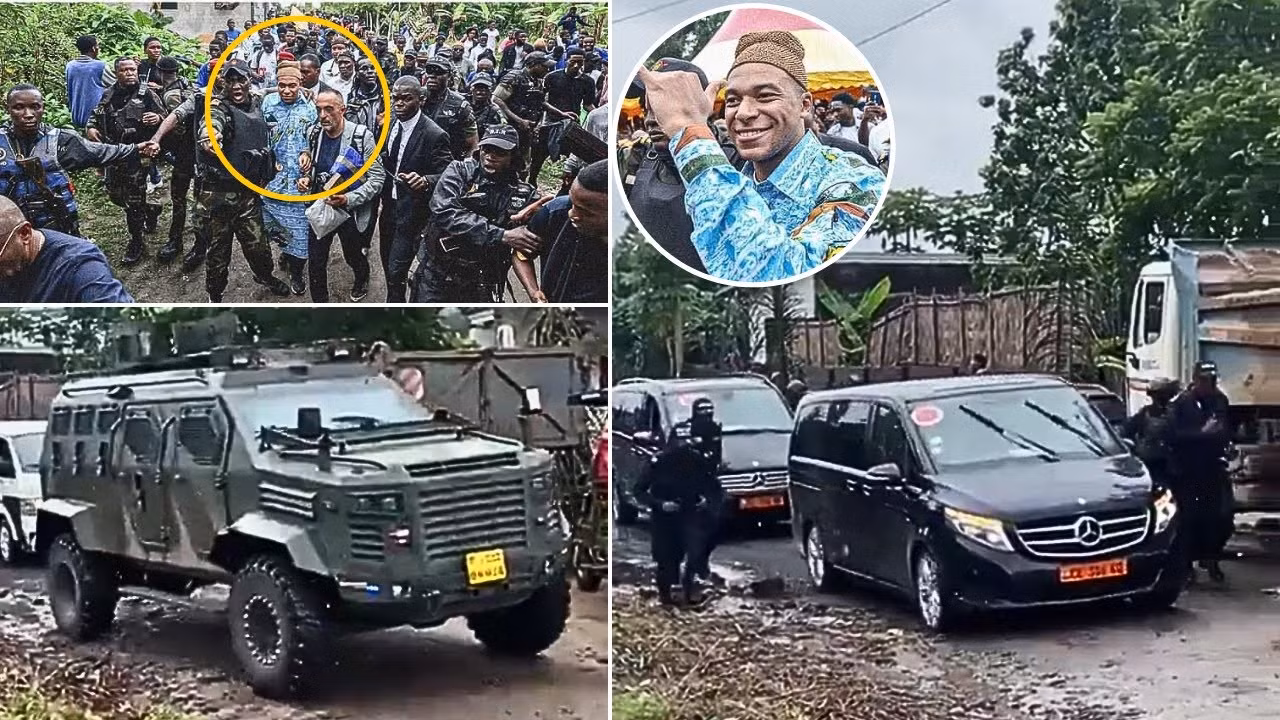 Mbappe trong vòng vây của lực lượng an ninh trang bị tận răng Mbappe trong vòng vây của lực lượng an ninh trang bị tận răng
