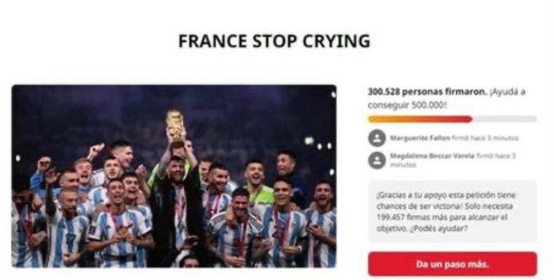 Phía Argentina &quot;phản đòn&quot; Pháp bằng hơn 300.000 chữ ký