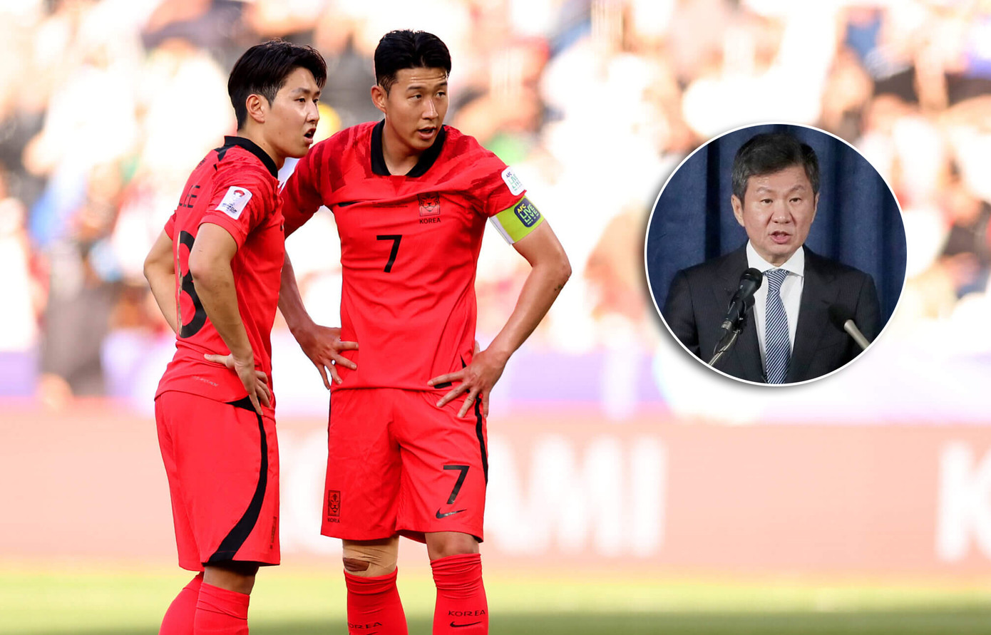 Chủ tịch Chung Mong-gyu (ảnh nhỏ) khẳng định sẽ xử lý vụ việc giữa Son và Lee