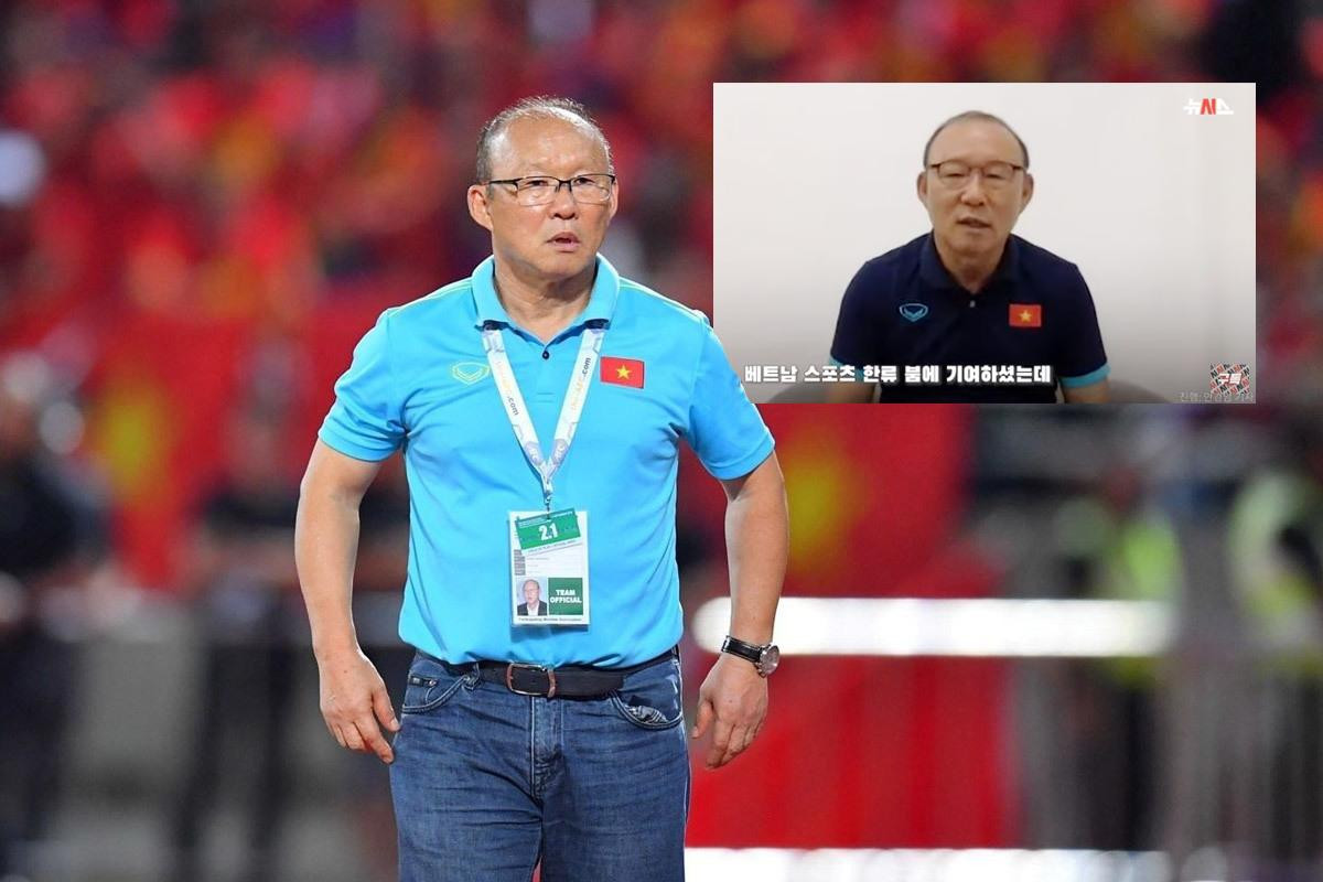 HLV Park Hang-seo trong cuộc phỏng vấn trực tuyến với Newsis (ảnh nhỏ)