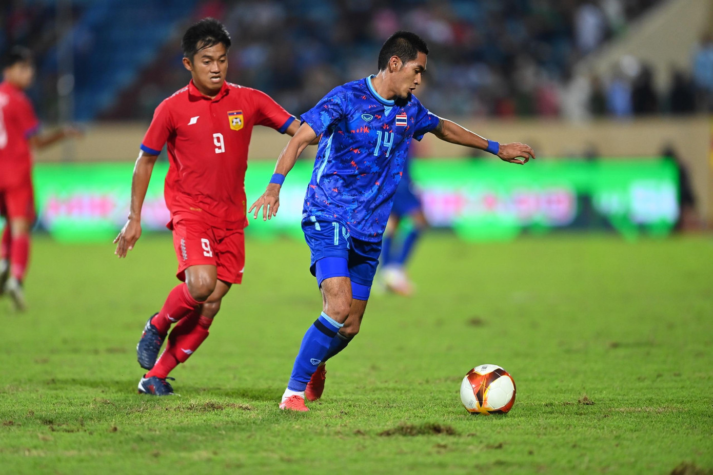 Lào không thể giành điểm dù có thế trận rất tốt (ảnh: Linh Phạm)