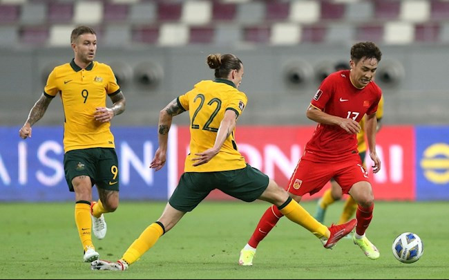 Wu Xinghan trong màu áo ĐTQG tham dự vòng loại World Cup 2022