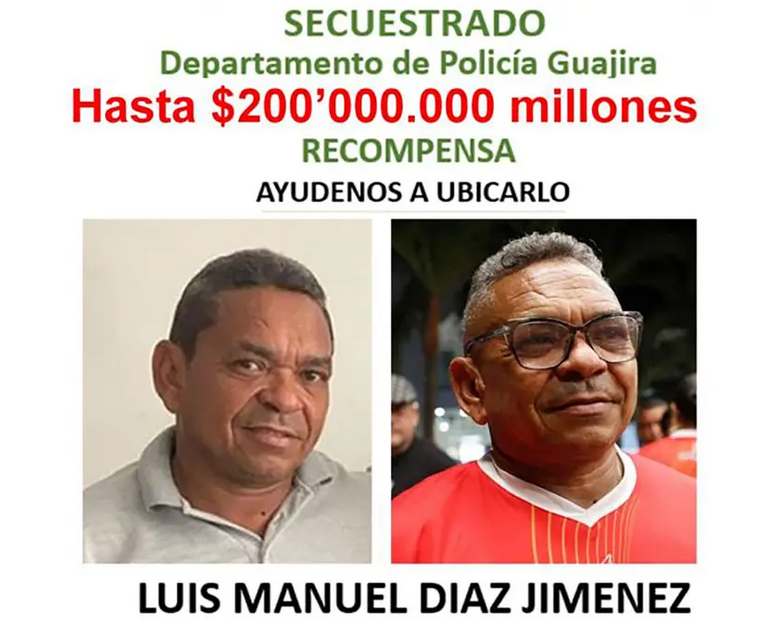 Tấm áp phích treo thưởng cho người cung cấp manh mối được cảnh sát Colombia phát đi