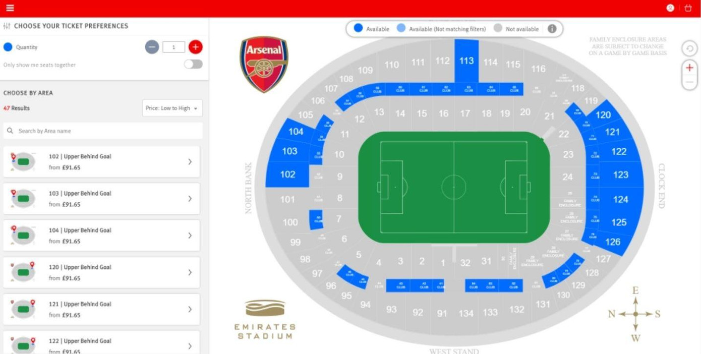 Vùng xanh là các khu vực vẫn chưa bán được vé Vùng xanh là các khu vực vẫn chưa bán được vé