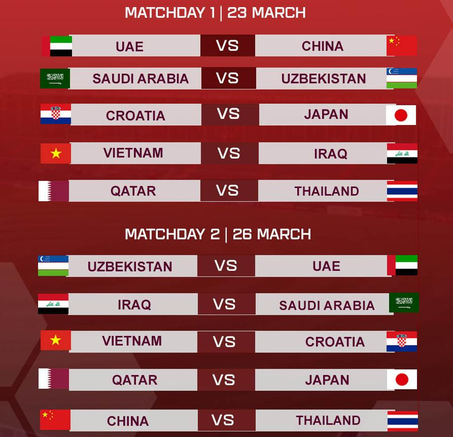Lịch thi đấu giai đoạn 1 giải U23 Dubai mới nhất