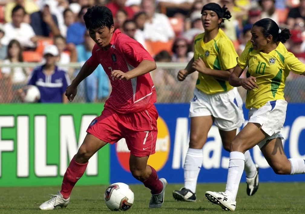 Park Eun-seon trong lần đầu tiên dự World Cup nữ (2003)