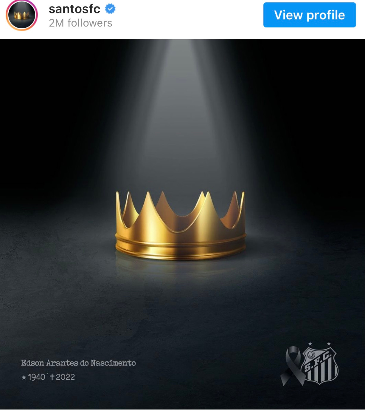 Thông điệp vĩnh biệt Pele của Santos