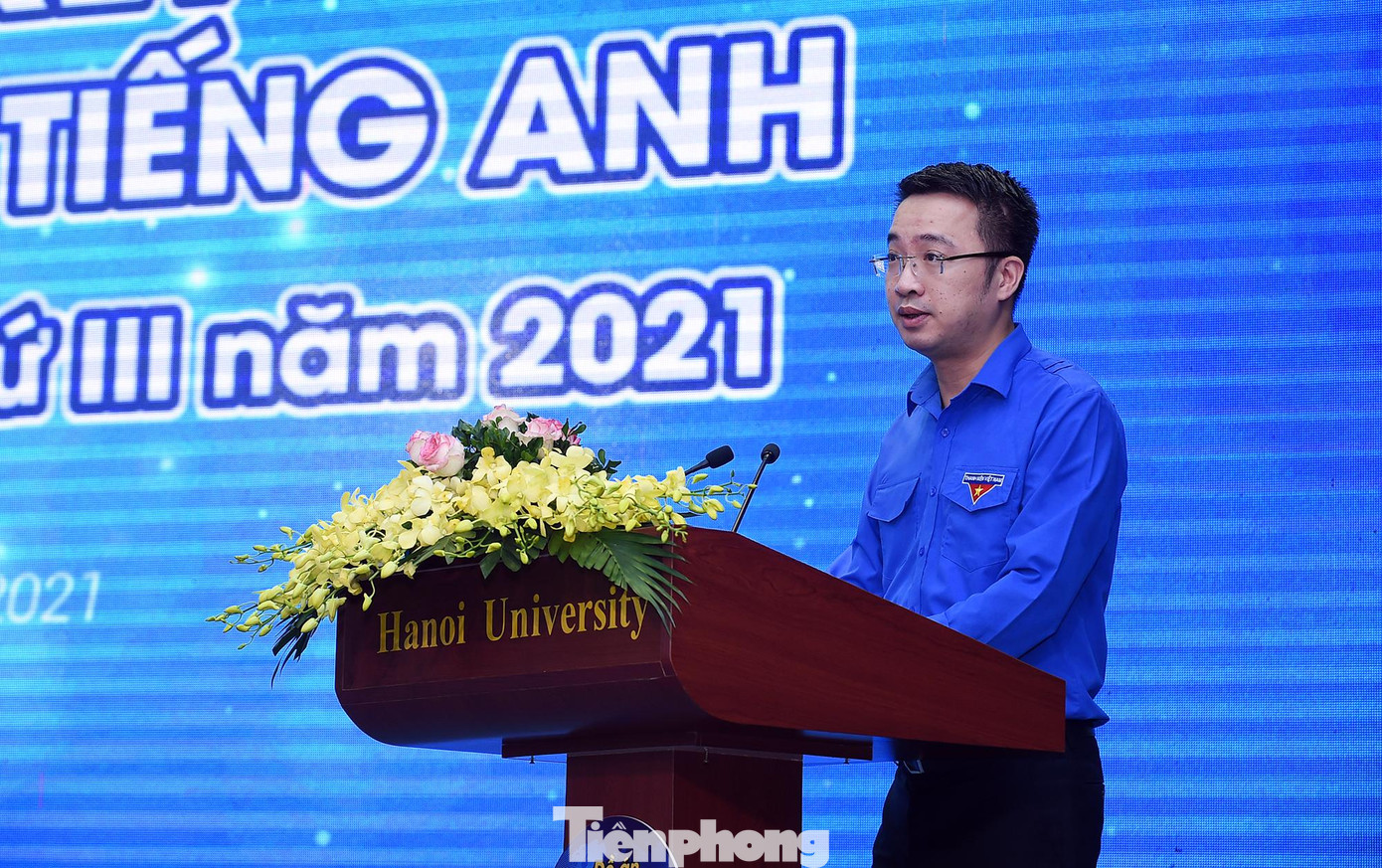 Anh Nguyễn Tường Lâm phát biểu khai mạc vòng chung kết cuộc thi. Ảnh: Xuân Tùng