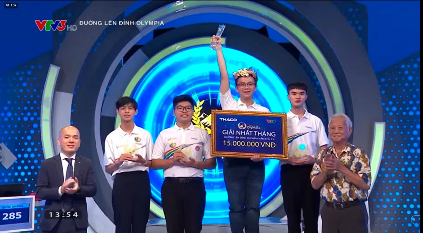 Đặng Quốc Khánh giành ngôi vị Quán quân với 285 điểm. Ảnh chụp màn hình