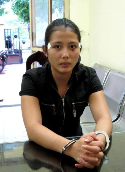 Nguyễn Thị Thủy tại cơ quan công an