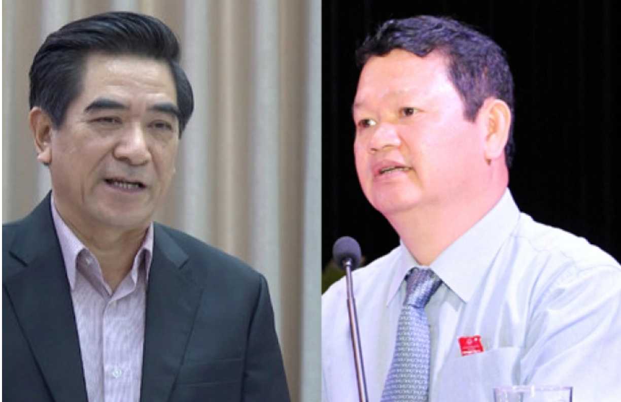 Bị can Doãn Văn Hưởng (trái) và Nguyễn Văn Vịnh. Bị can Doãn Văn Hưởng (trái) và Nguyễn Văn Vịnh.