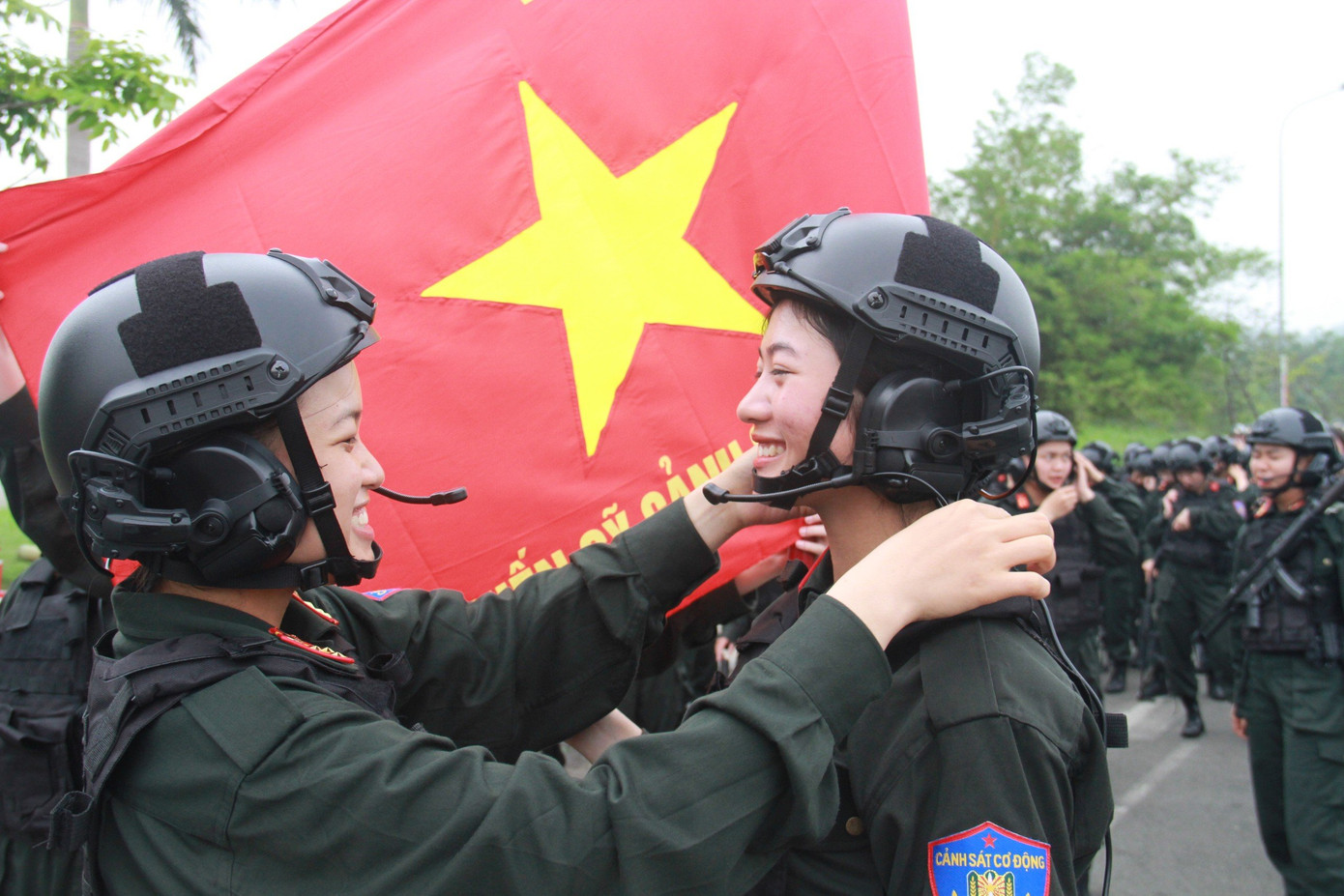 Lực lượng CSCĐ sẵn sàng trước ngày kỷ niệm.