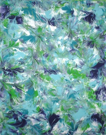 Một tác phẩm của "họa sĩ ngực trần". Ảnh: Saatchionline Một tác phẩm của